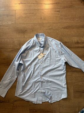Peter Millar Light Blue Plaid Button-Down Shirt